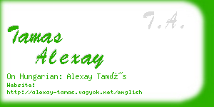 tamas alexay business card